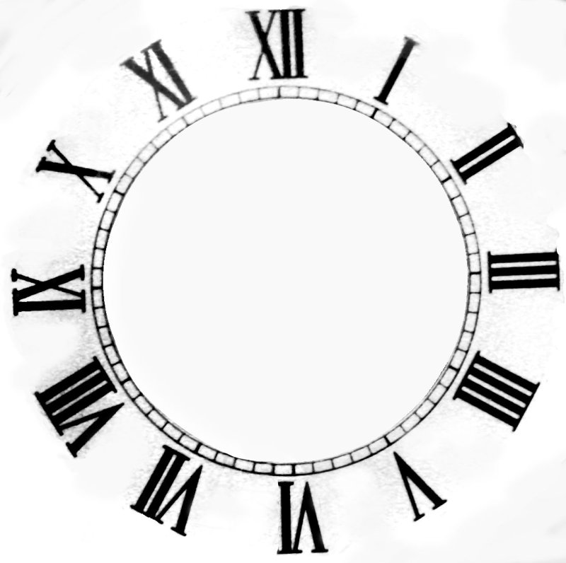 Циферблат часов без стрелок Готика