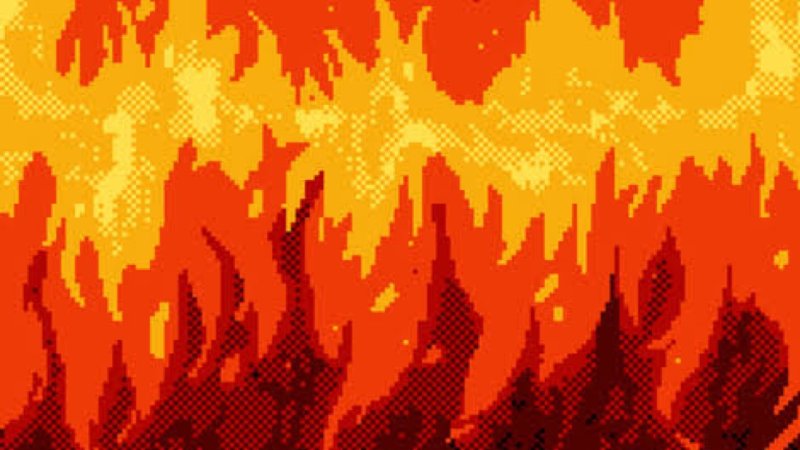 Огонь пиксель арт