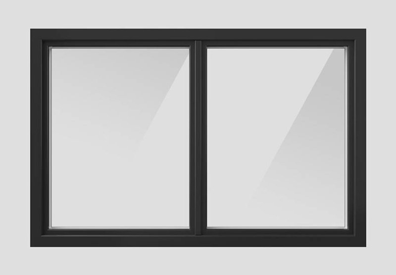 Окно с черной рамой