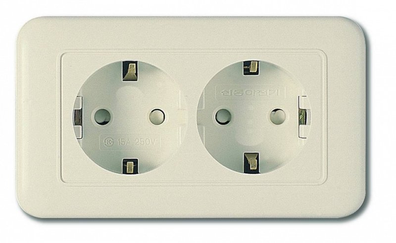 Розетка двойная с заземлением Imex 70 wide Ivory WRP 2210