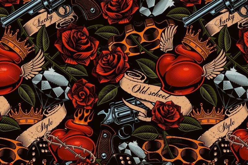 Олд скул тату