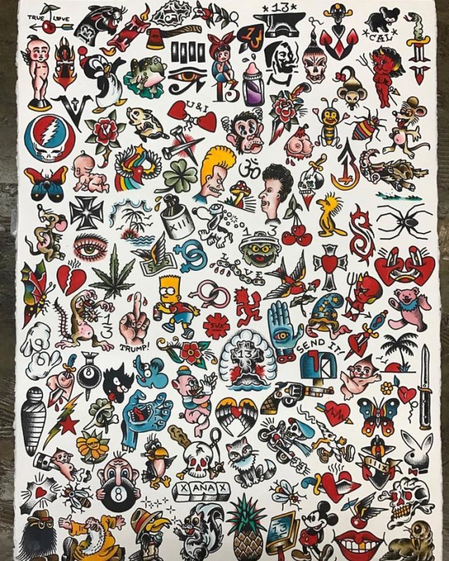 Тату в стиле олдскул