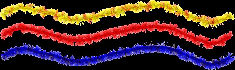 Новогодняя мишура на прозрачном фоне