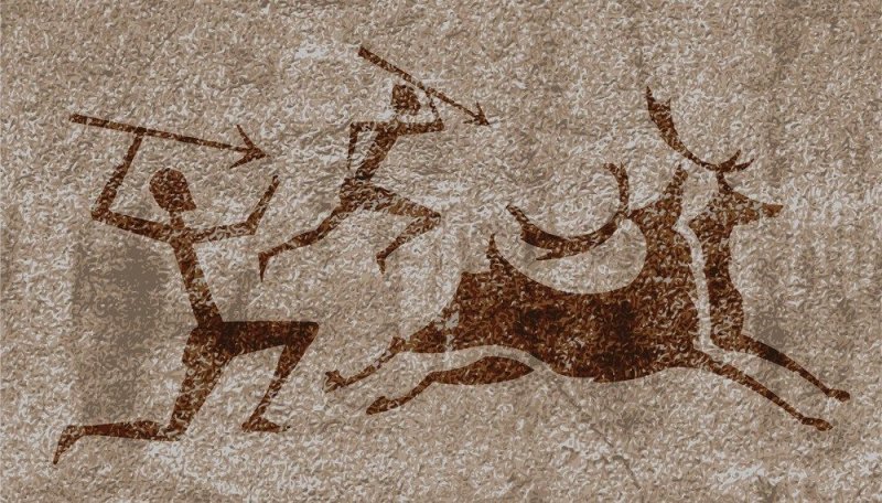 Древние наскальные рисунки первобытных людей