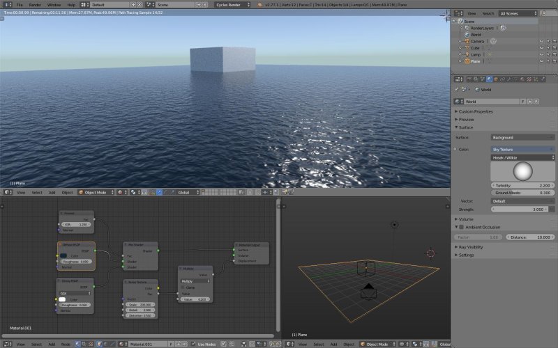 Шейдер воды блендер