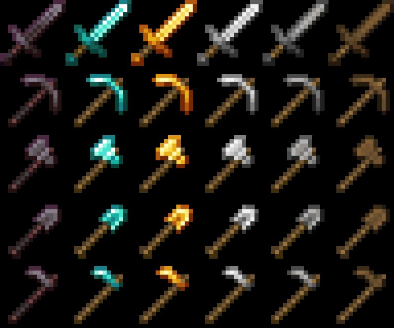 Оружие из МАЙНКРАФТА