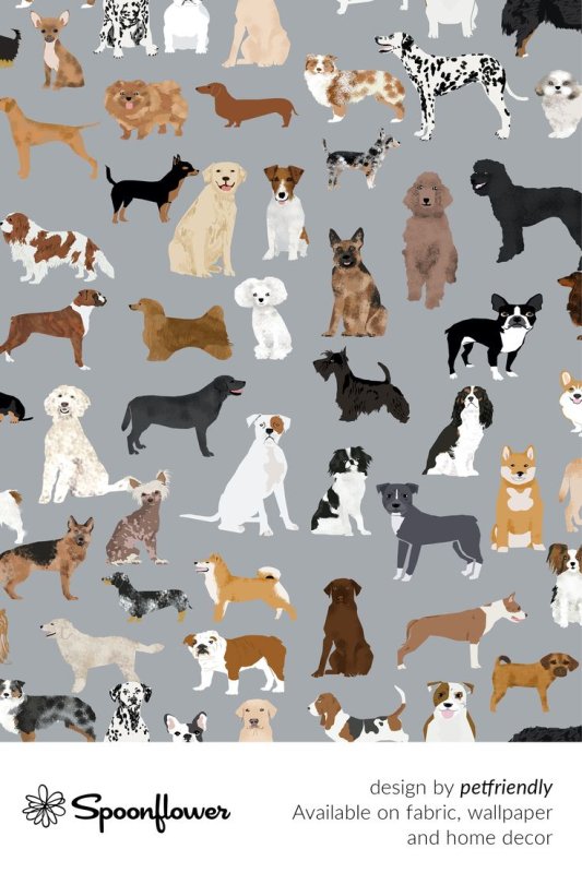 Ткань с изображением собак