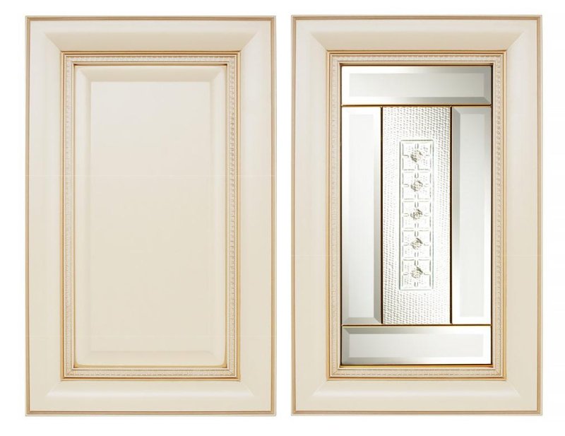 Фасад Ависта Квин 2 ясень белый патина золото