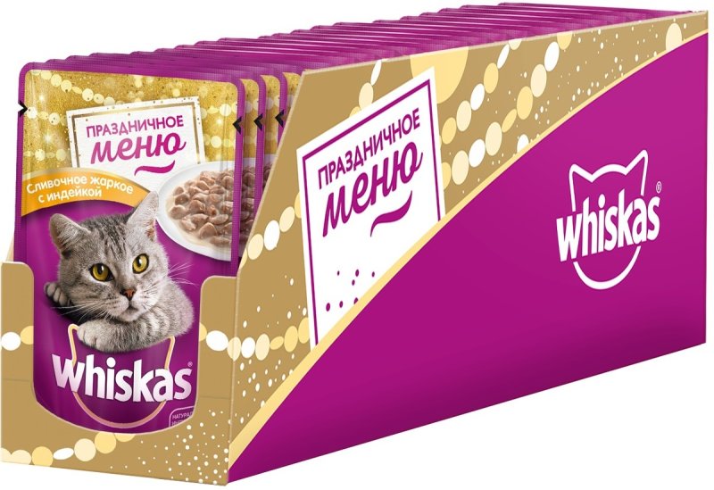 Корм для кошек Whiskas с телятиной 28шт. Х 85 Г