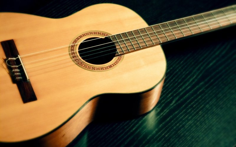 Красивая акустическая гитара