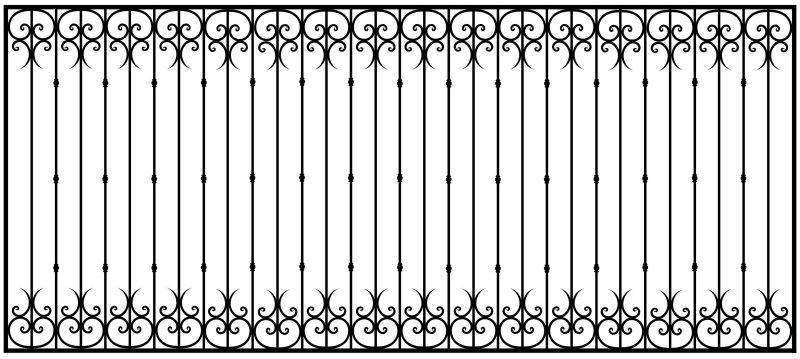 Решетка ограждения металлическая: ОС-т15-00 высотой 1,0 м