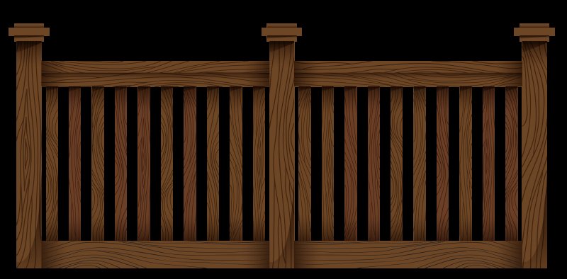 Деревянное ограждение на прозрачном фоне