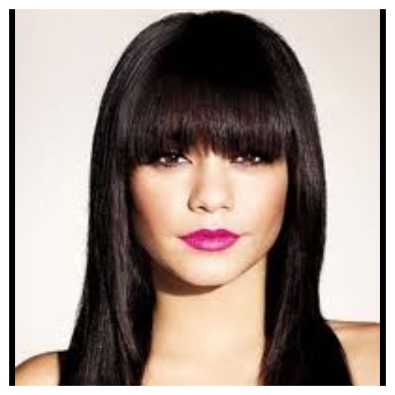 Длинные волосы с челкой