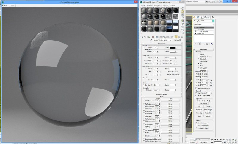 Матовое стекло 3ds Max Corona