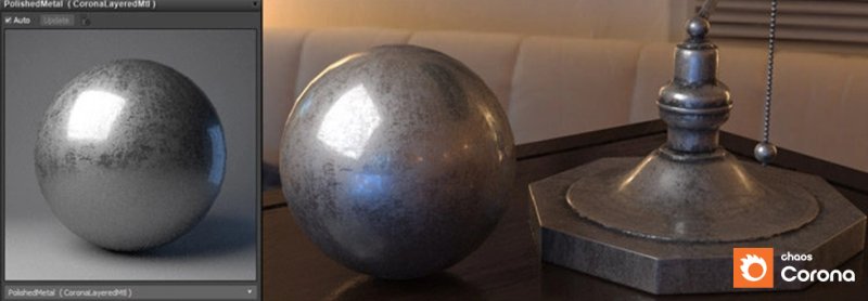 Материал золото в 3d Max Corona