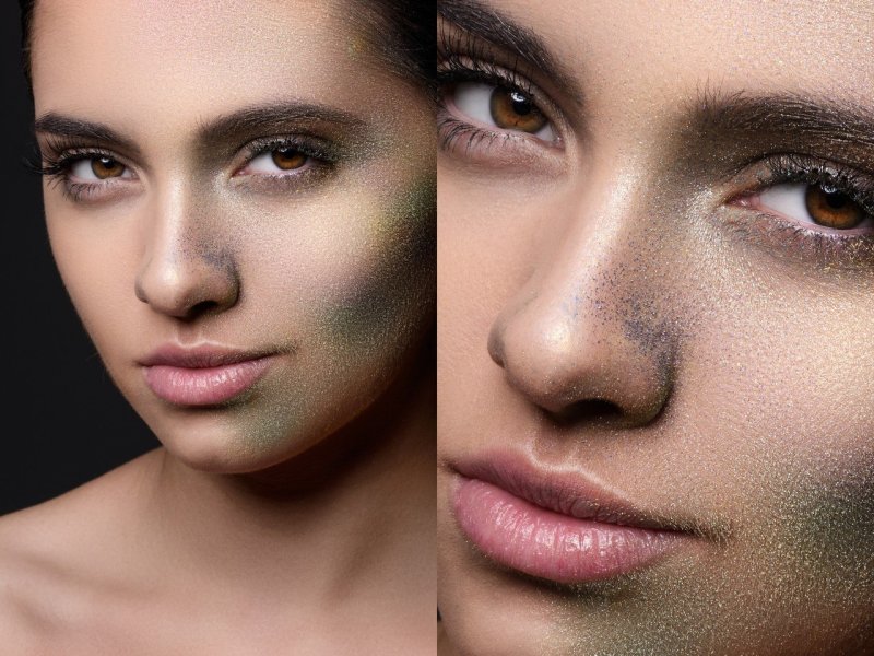 Лицо до ретуши