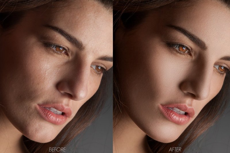 Ретушь кожи dodge and Burn
