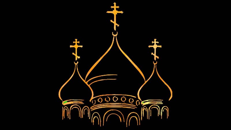 Церковь на черном фоне