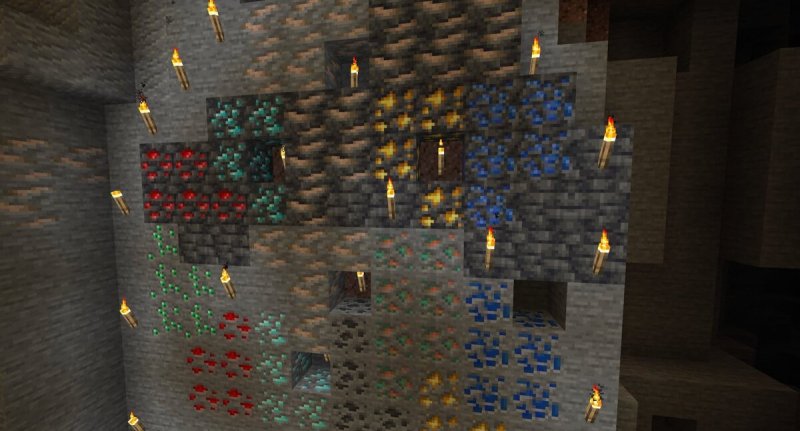 Подсветка руд в майнкрафт