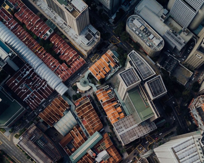 Крыши домов вид сверху