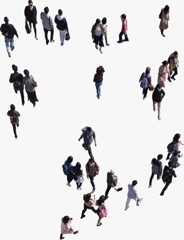 Человек идет вид сверху