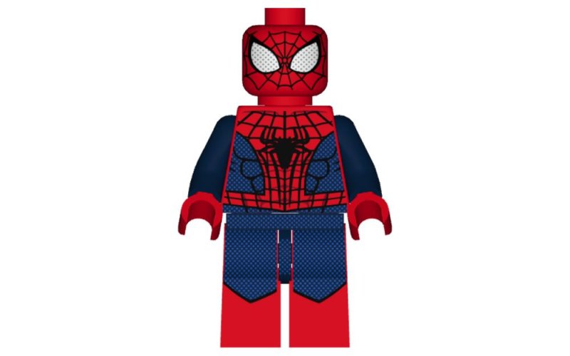 Лего минифигурка человек паук на паутине