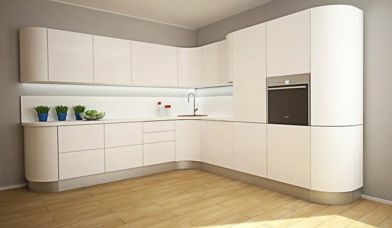 Кухня с радиусными фасадами