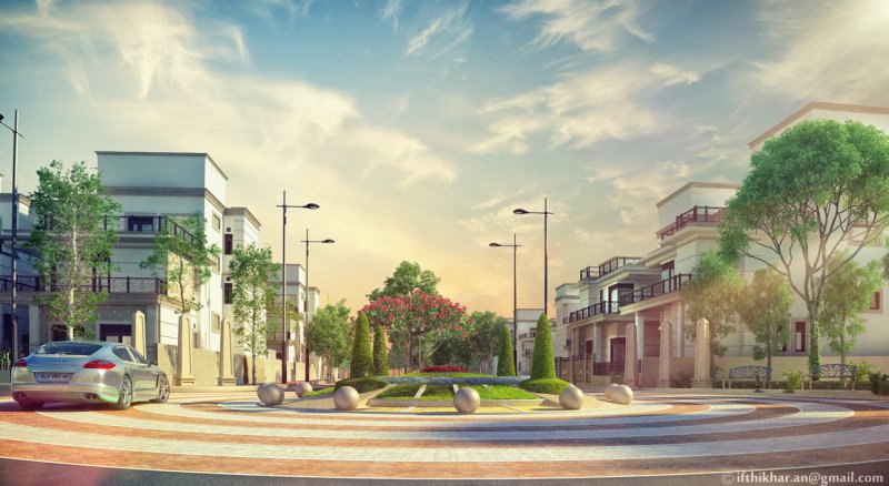 Бэкграунд 3ds Max двор город