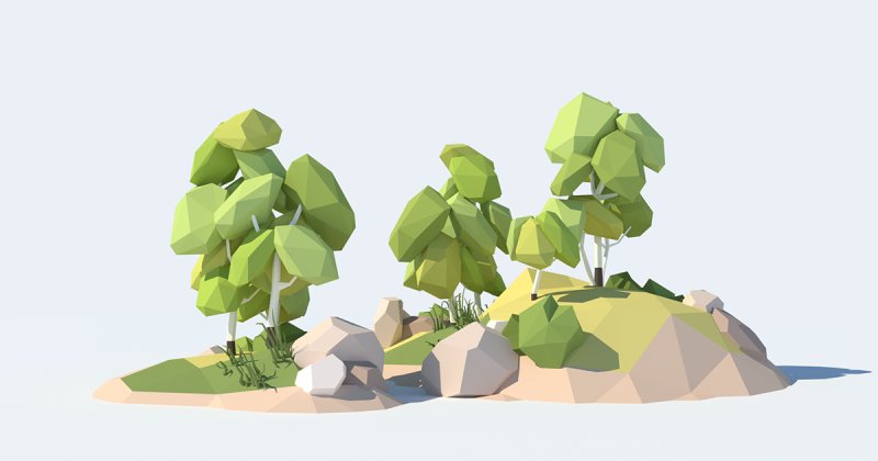 3d деревья Low Poly