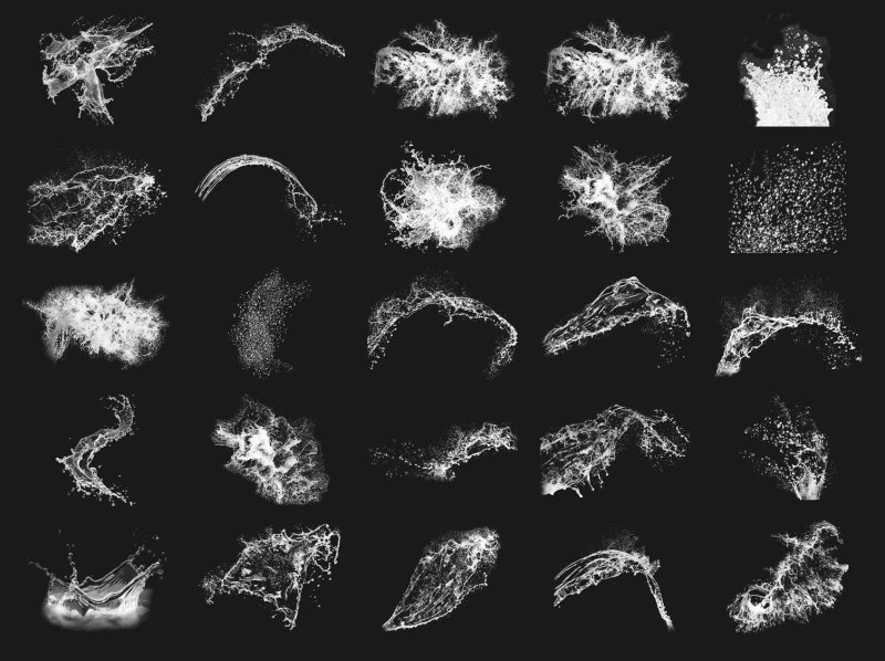 Брызги воды кисти для фотошопа