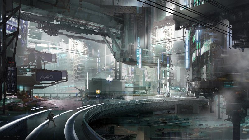 Cyberpunk 2077 арт город
