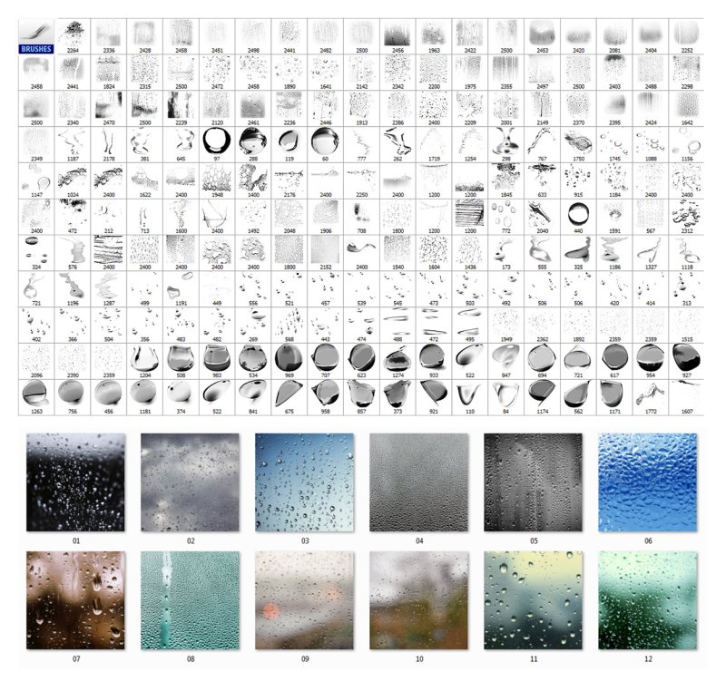 Кисть дождь для фотошопа