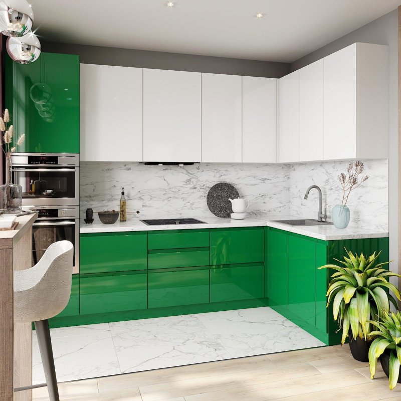 Кухня с интегрированными ручками