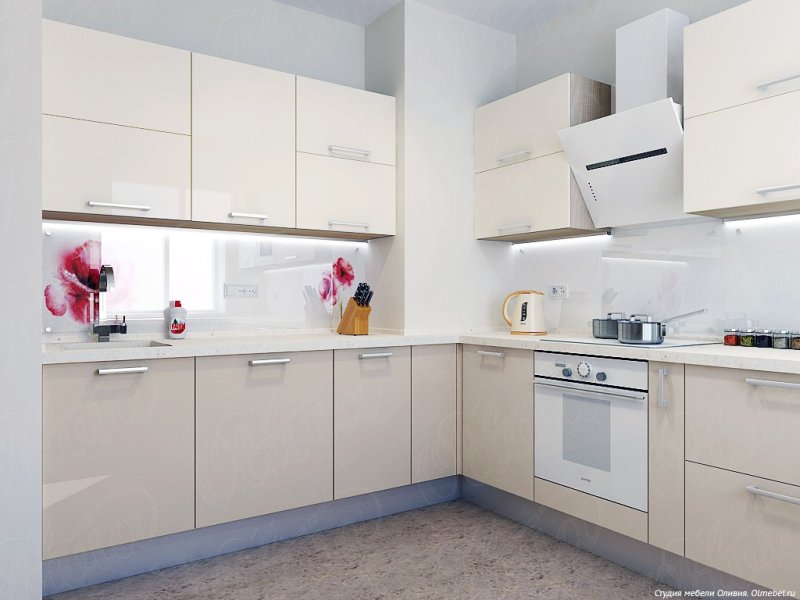 Светлая матовая кухня