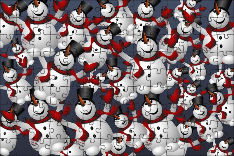 Толпа снеговиков