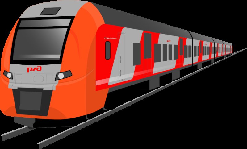 Электропоезд на белом фоне