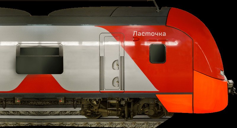 Локомотив РЖД сбоку Ласточка