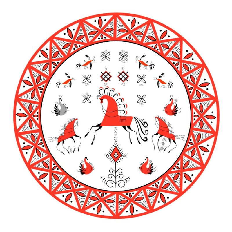 Мезенская роспись элементы стихии