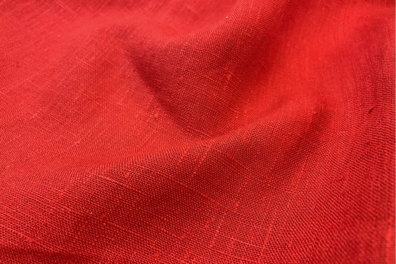 Красный лен ткань
