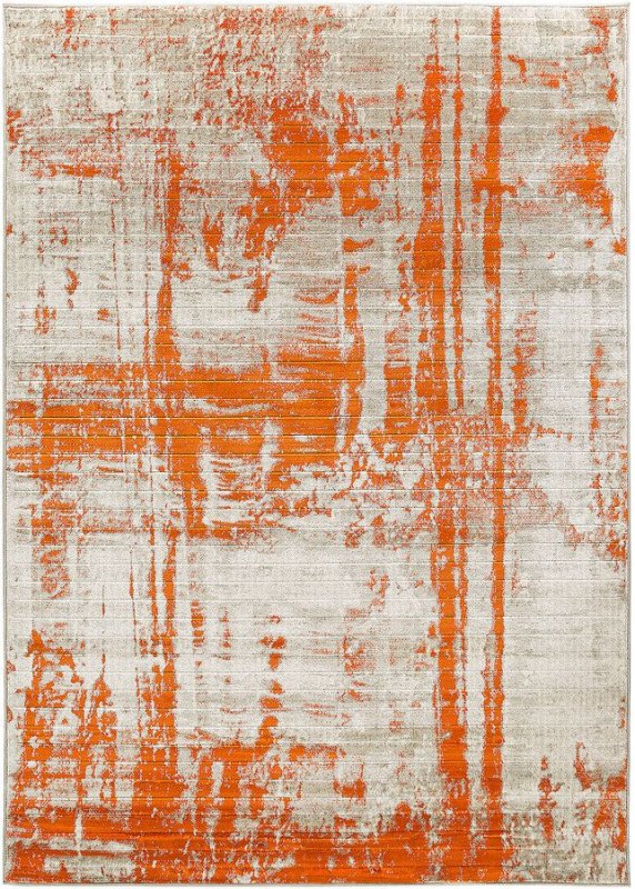 Ковер серый с оранжевым