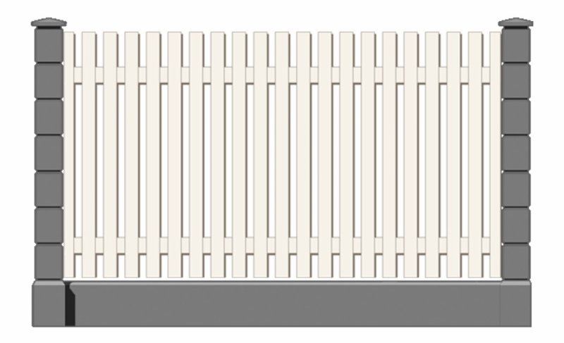 Забор из белого евроштакетника