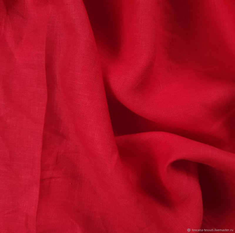 Красный лен ткань