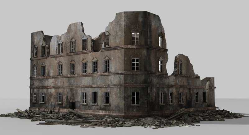 Развалины здания