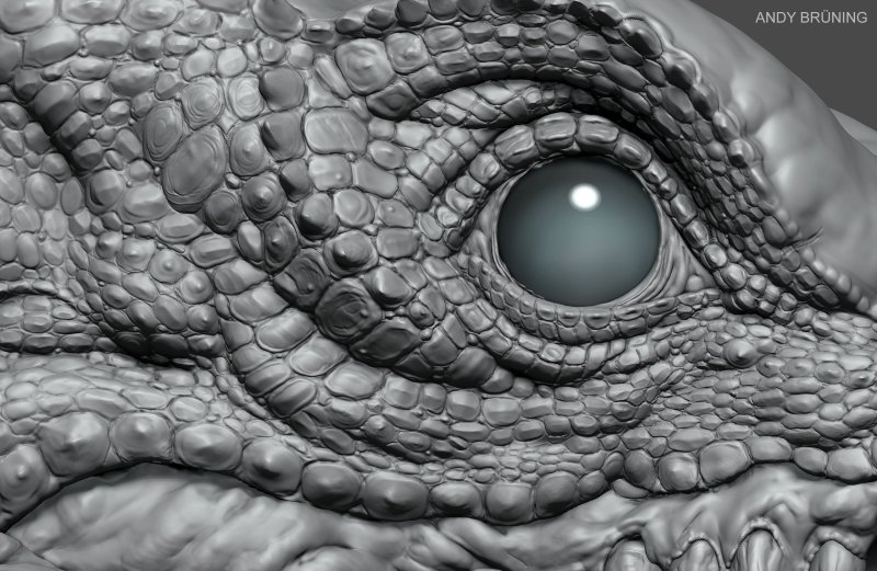 Zbrush чешуя дракона