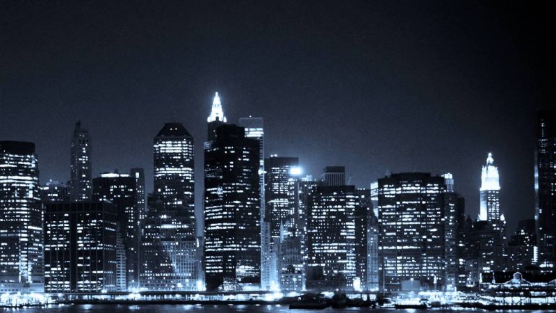 Ночной Нью-Йорк Манхэттен