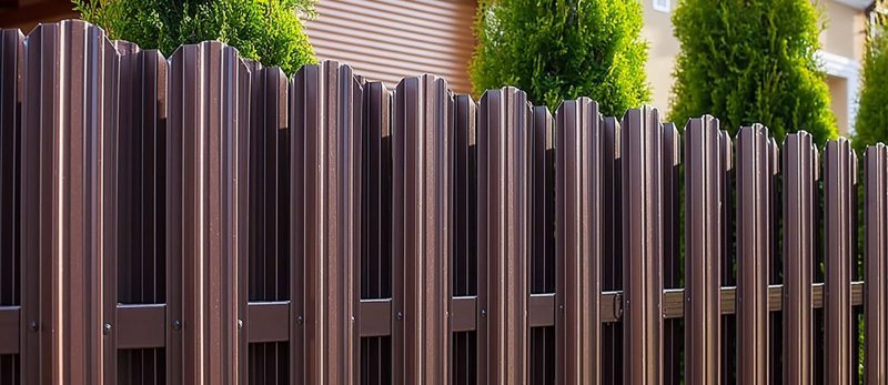 Забор из евроштакетника 8017