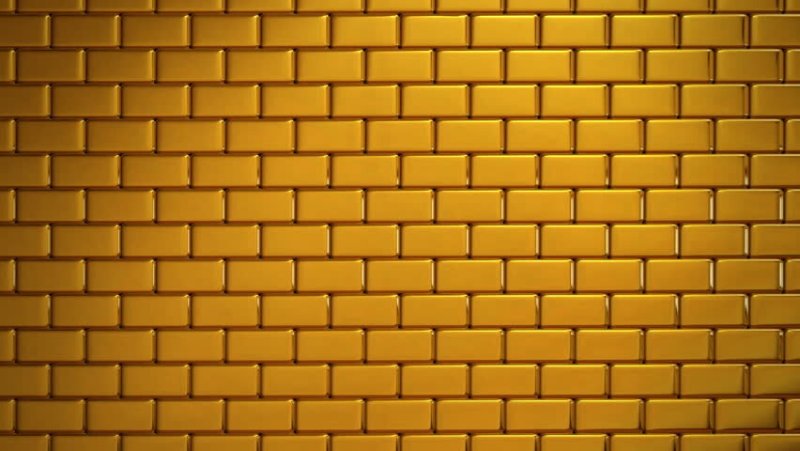 Золотая кирпичная стена