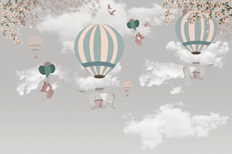 Фотообои детские воздушные шары