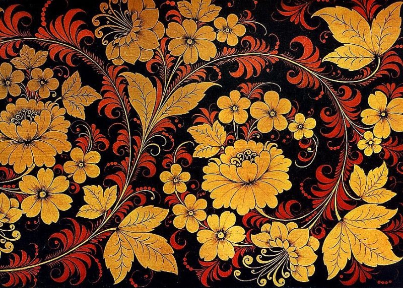 Хохломская роспись паттерн