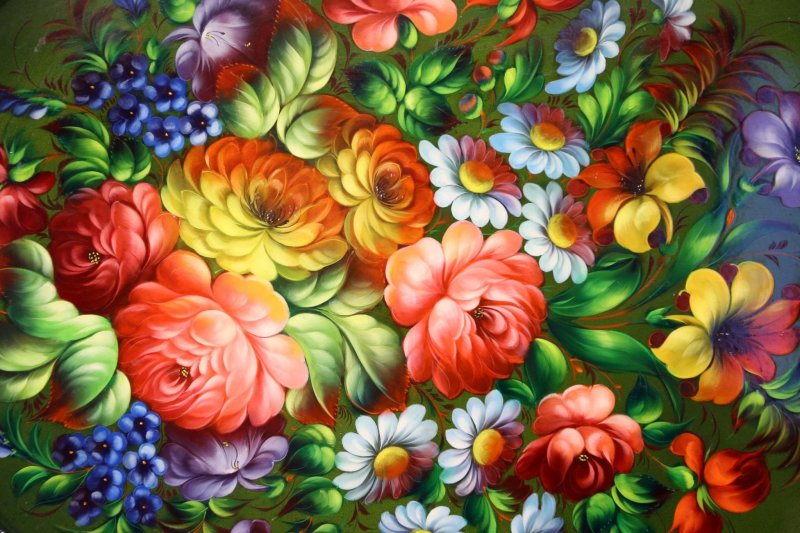 Жостовская роспись и Хохлома